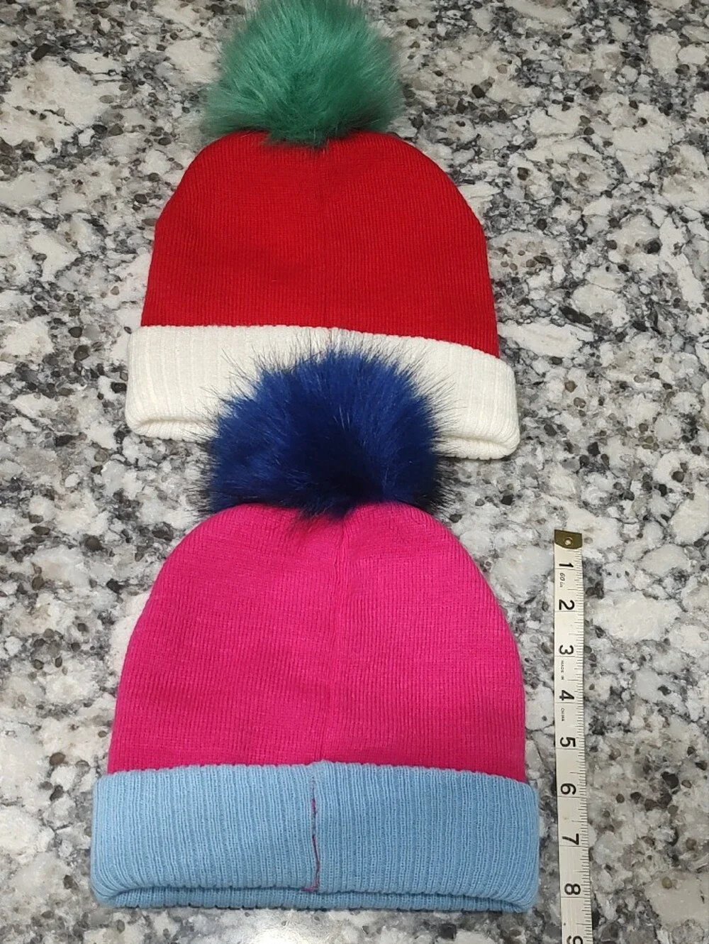 Kids Holiday Pom Beanies NWOT